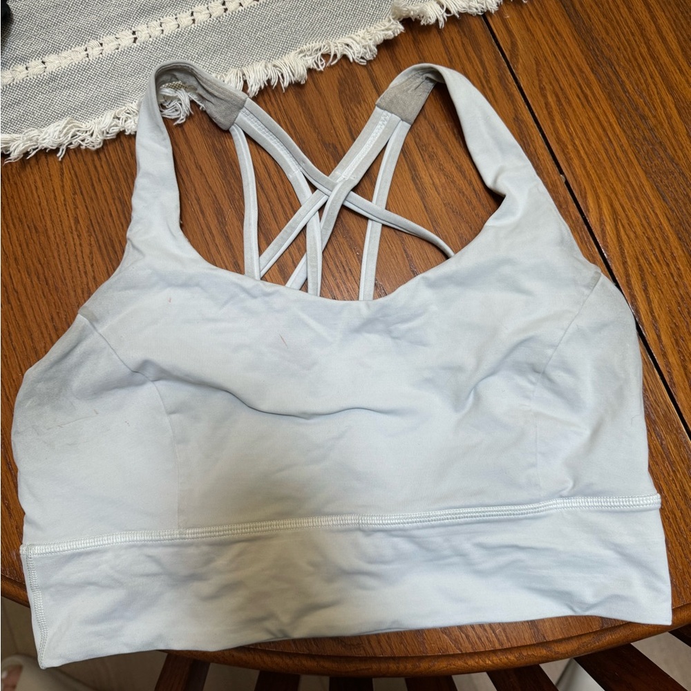 Lulu lemon white energy longline bra size 10